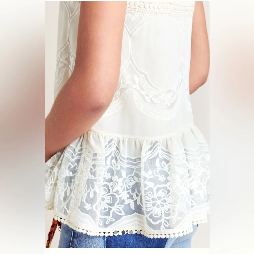 Anna Sui for Anthropologie Lace peplum top (m) - Picture 3 of 6